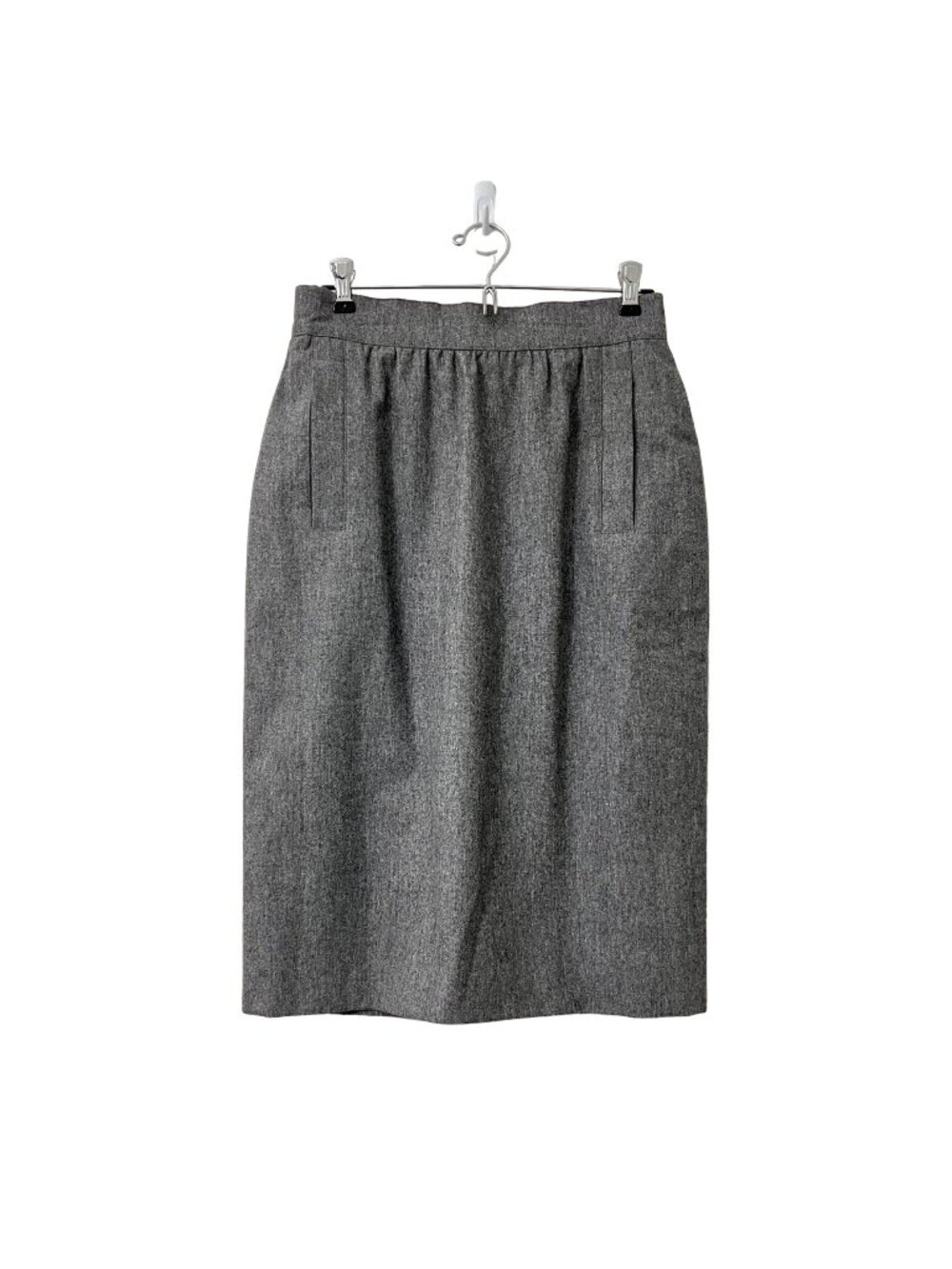 Vintage Escada Margaretha Ley Womens Gray Wool Cashmere Pencil Skirt Size 8